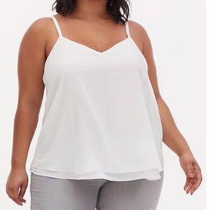 Torrid Ivory Chiffon Double Layer Swing Cami